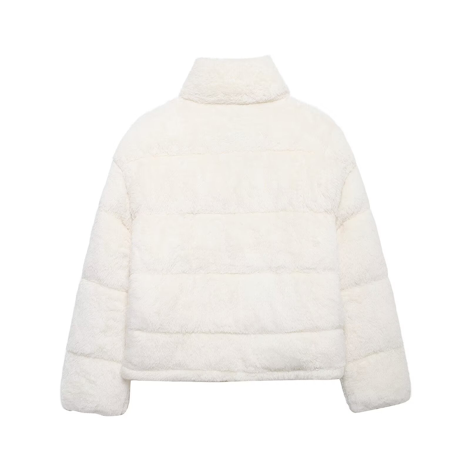 Stand-Collar Long-Sleeve Zipped Padded Jacket