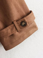 Double Button Long Trench Coat Jacket