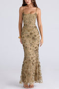Stylish Sleeveless Halter-neck Slim-fit Backless Tie-up Elegant Maxi Dress