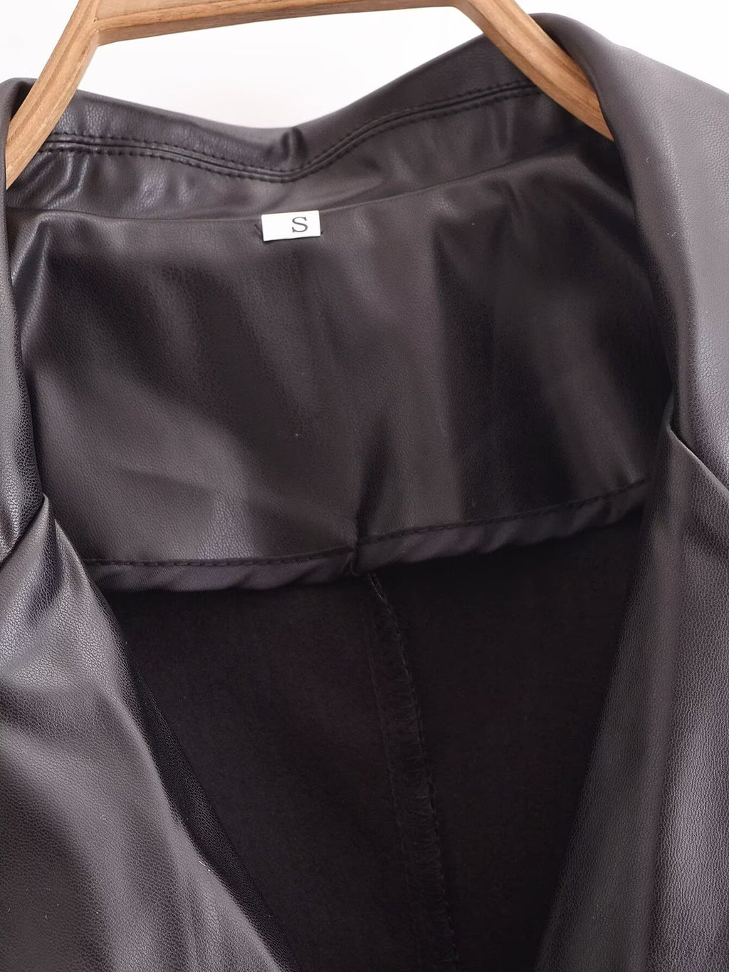 Faux Leather Sleeveless Trench Coat Dress