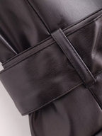 Faux Leather Sleeveless Trench Coat Dress