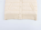 Stand-Collar Knitted Patchwork Jacket