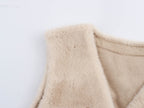 Imitation Marten V-neck Vest Jacket