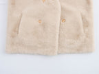 Imitation Marten V-neck Vest Jacket