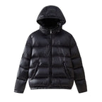 Hooded Long-Sleeve Down Cotton Jacket