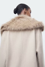 Blended Fur Collar Jacket