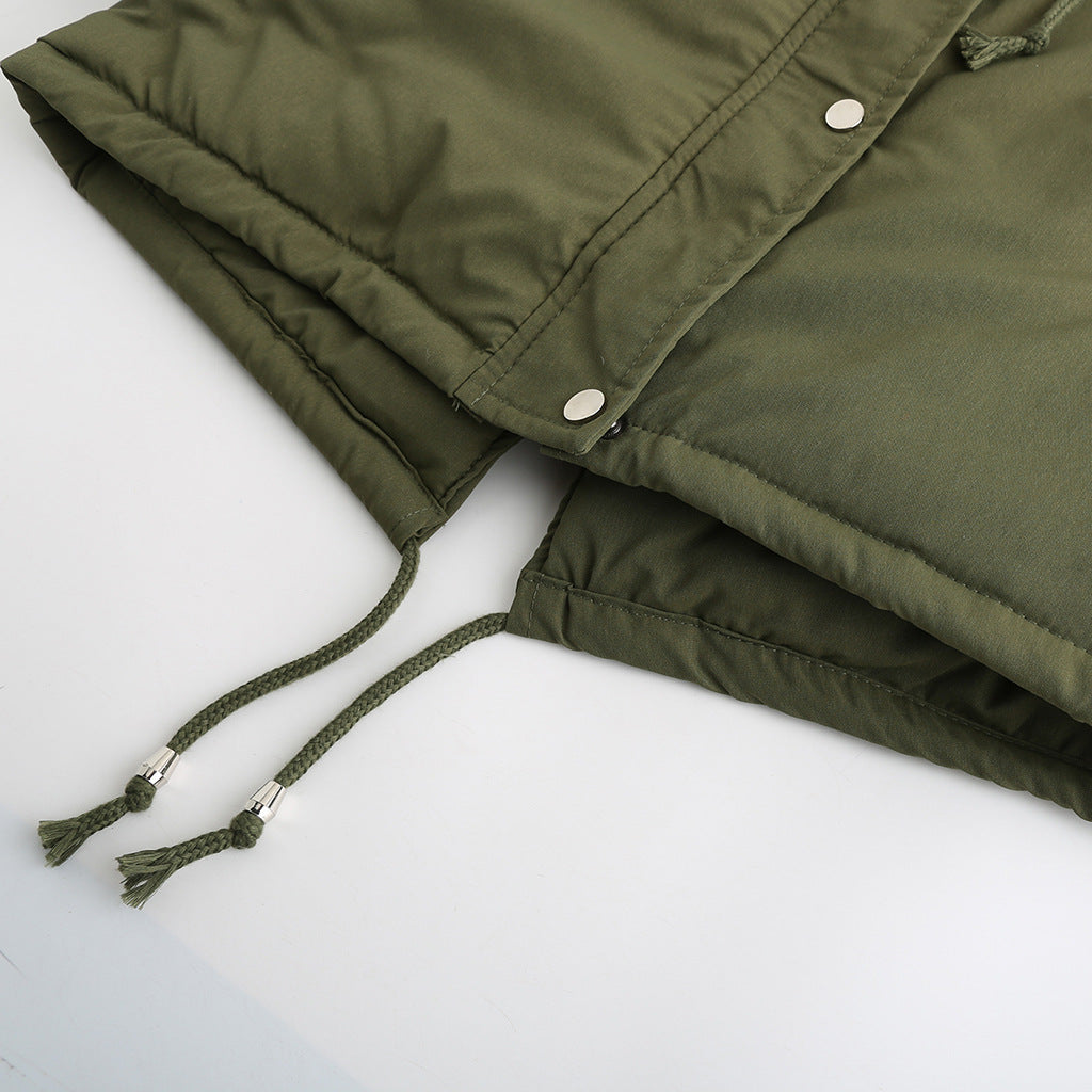 Fur Collar Fleece Cotton-Padded Parkas