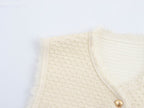 Fringed Knit Sleeveless Vest