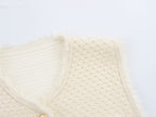 Fringed Knit Sleeveless Vest