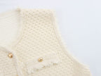 Fringed Knit Sleeveless Vest