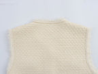 Fringed Knit Sleeveless Vest