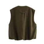 Sleeveless Pleated Loose Vest Coat
