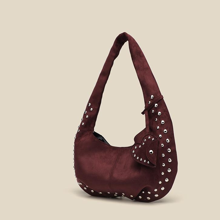 Suede Women Bag Shoulder Bag Crossbody Rivet Handbag