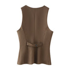 Plaid Sleeveless Vest Top