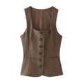 Plaid Sleeveless Vest Top