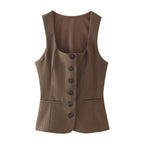 Plaid Sleeveless Vest Top