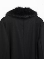 Artificial Fur Belted Trench Coat