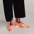 Two Tone Ribbed Cuff Crew Socks
