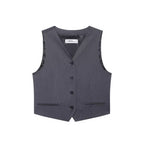 Striped Belted Blazer Vest