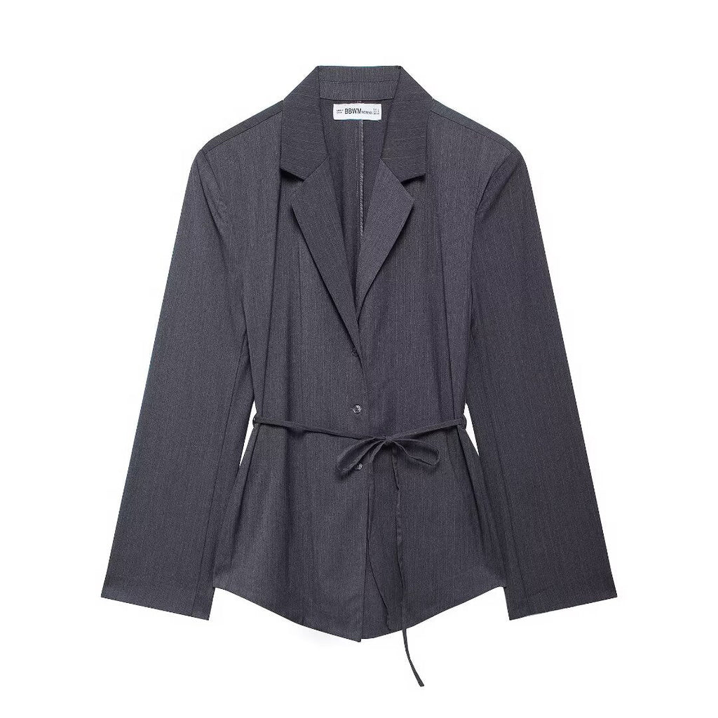 Belted Stripe Blazer