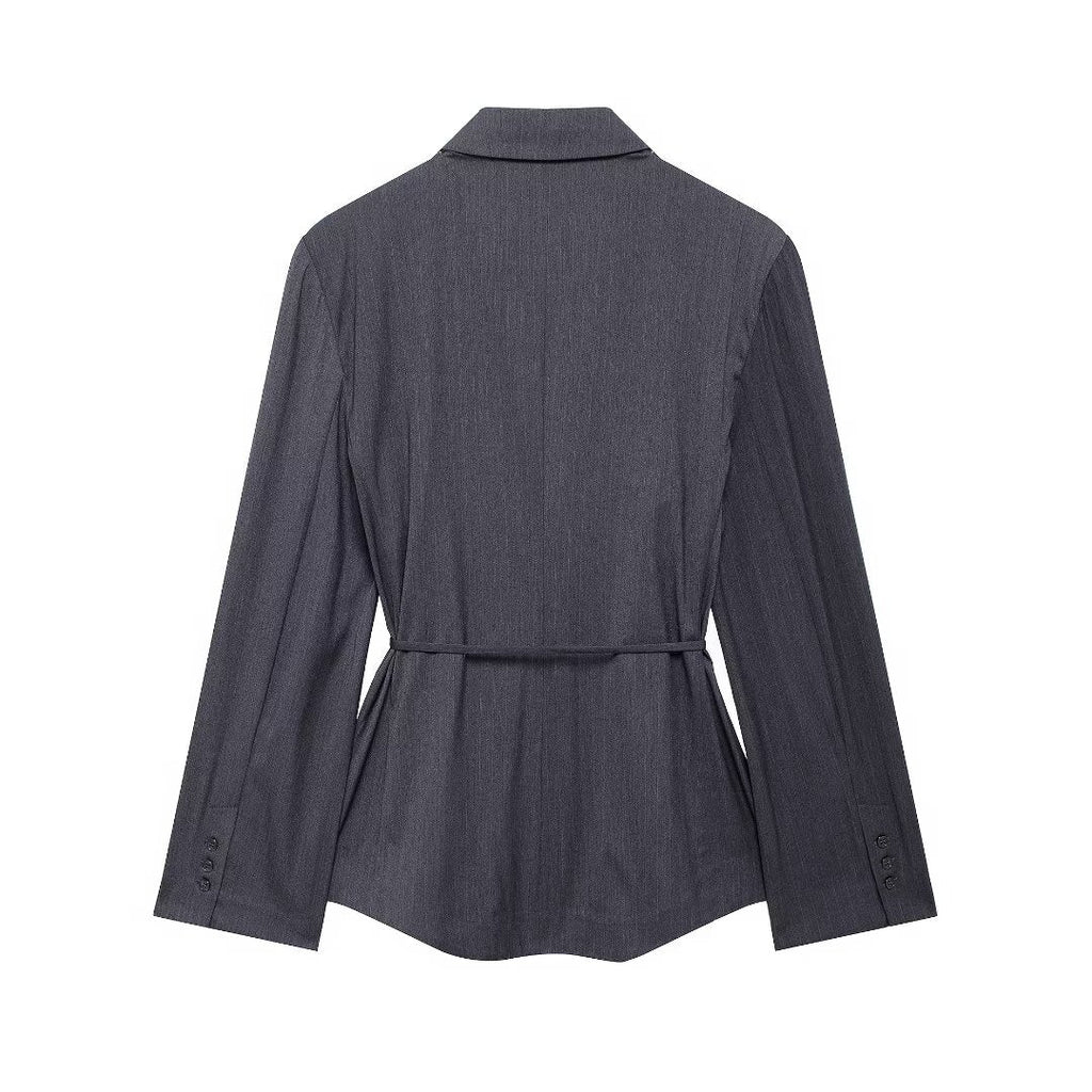 Belted Stripe Blazer