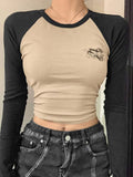 Raglan Backless Lace Up Slim Long Sleeve Knit