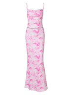 Women Clothing Spring Sexy Print Bandeau Sling Top Sexy Skirt Set