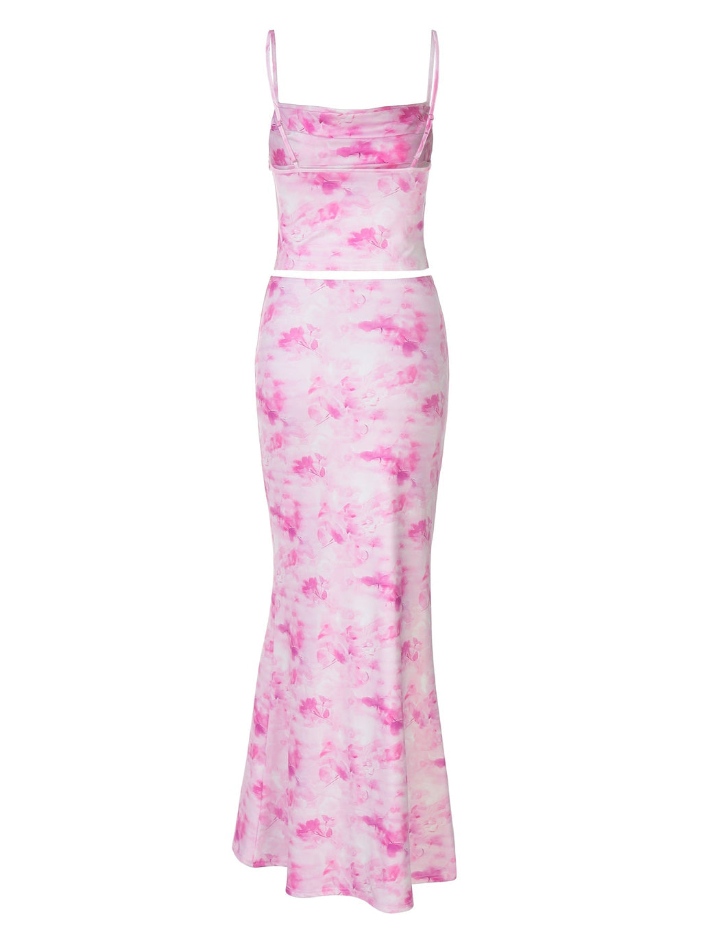 Women Clothing Spring Sexy Print Bandeau Sling Top Sexy Skirt Set