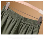 Cotton and linen cropped wide-leg culottes