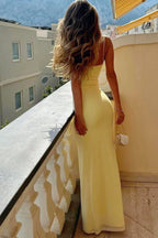 Scalloped Lace Trim Sweetheart Ruched Spaghetti Strap Maxi Dress