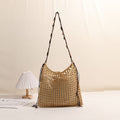 Casual Versatile Cotton Rope Cutout Rope Shoulder Bag