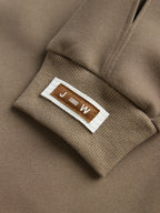 Solid Color Sleeve Embellished Oversized Hoodie