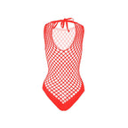 Sleeveless crewneck fishnet knotted bodysuit  | Festival Outfits Women