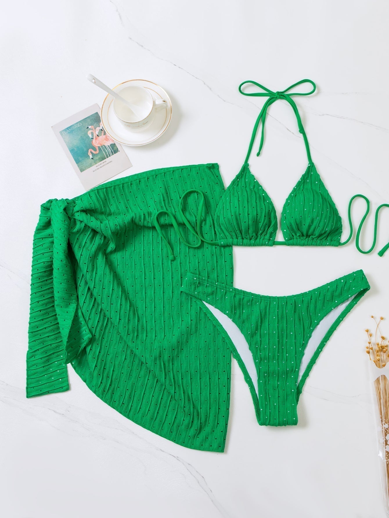 | Triangle bikini set with skirt