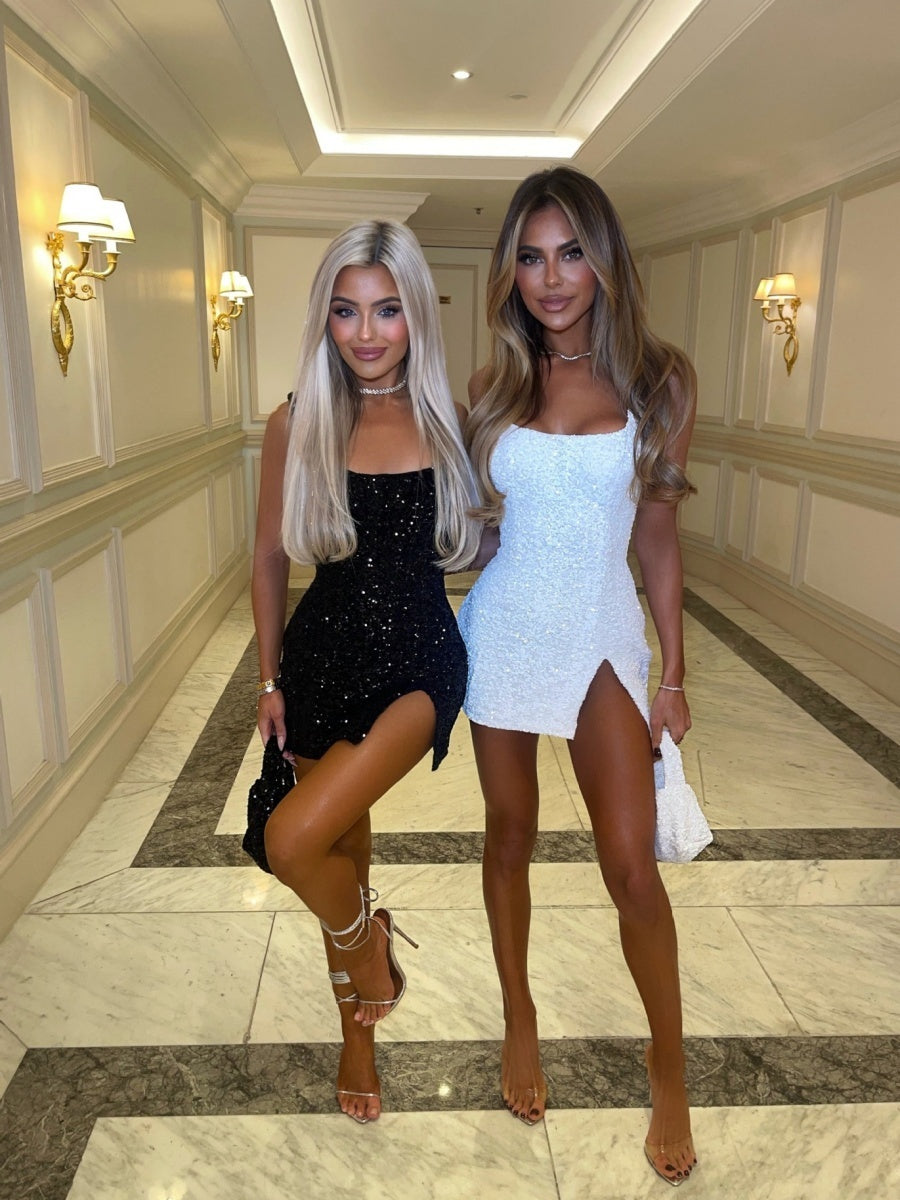 Sequins Backless Sexy Camisoles Formal Dress Mini&Short Dresses
