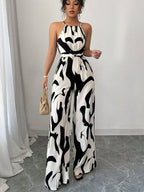 Milk-patterned Halter-neck Jumpsuit