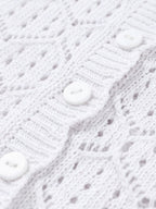 Comfortable And Casual Openwork Cropped Knit Shorts Two-piece Set
