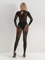 Sexy Black Lace Cutouts Bodysuits