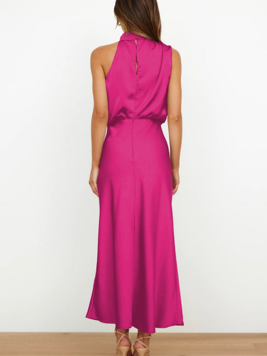 Satin Sleeveless Parties Bridesmaid Midi Dresses