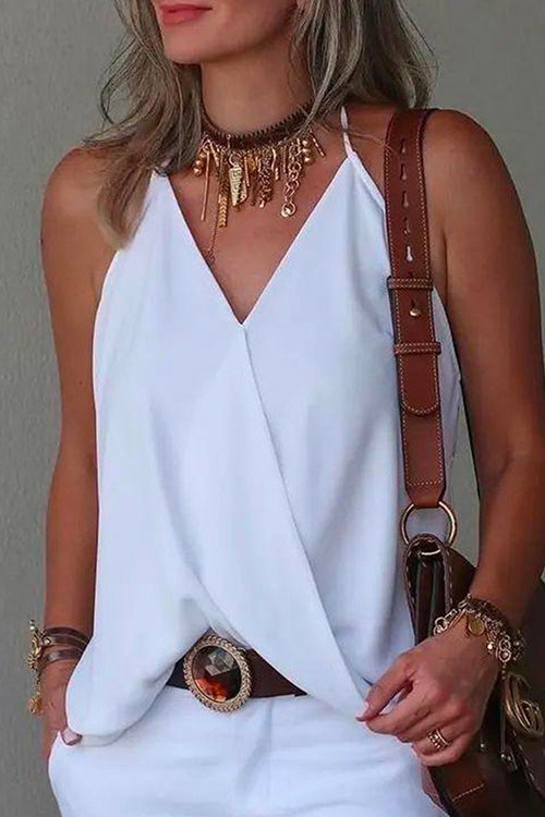 V Neck Solid Summer Cami Top