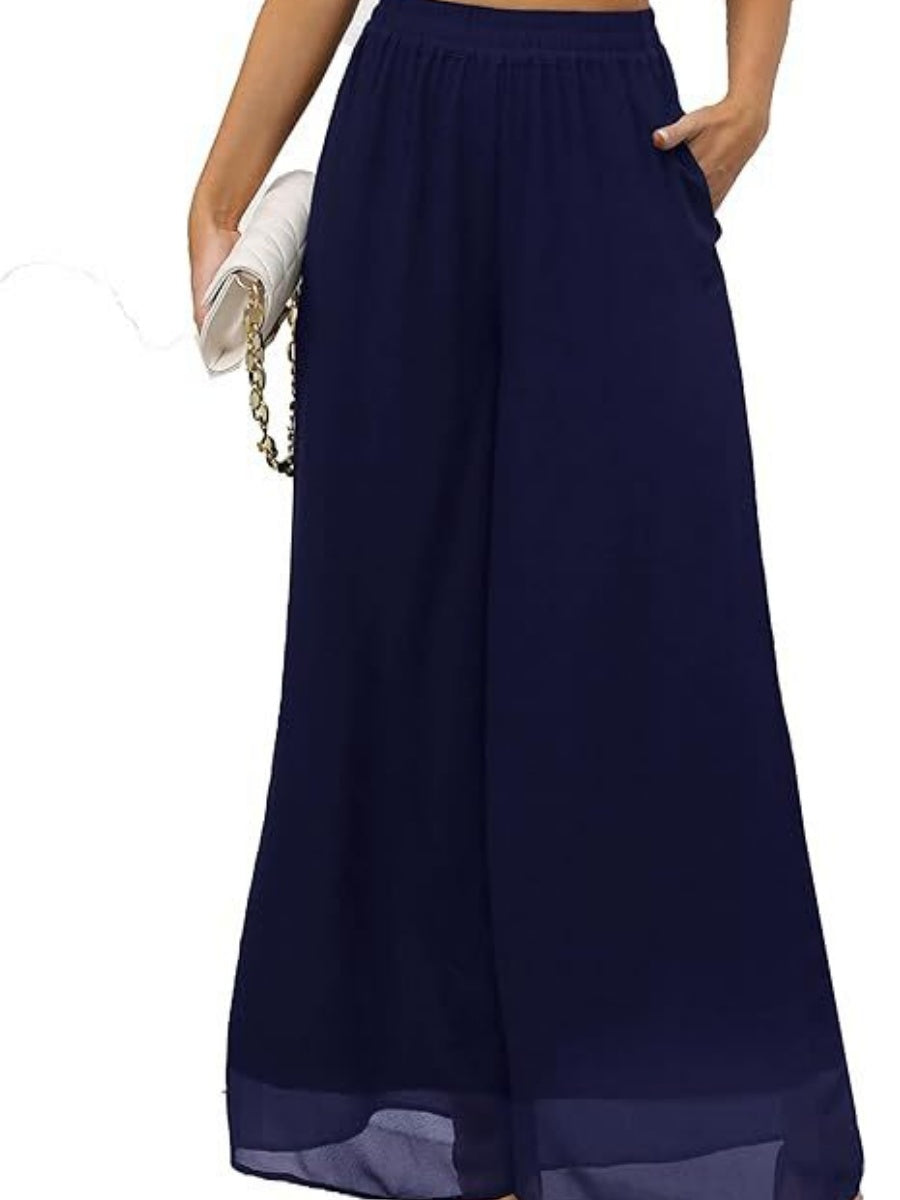 Leisure Chiffon Wide-leg Pants Loose-fit Pants