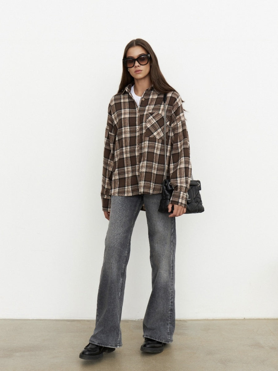 Plaid Oversize Coat Shirts