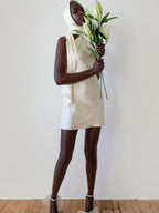 Halter Backless Satin Wedding Parties Bridesmaid Mini&Short Dresses