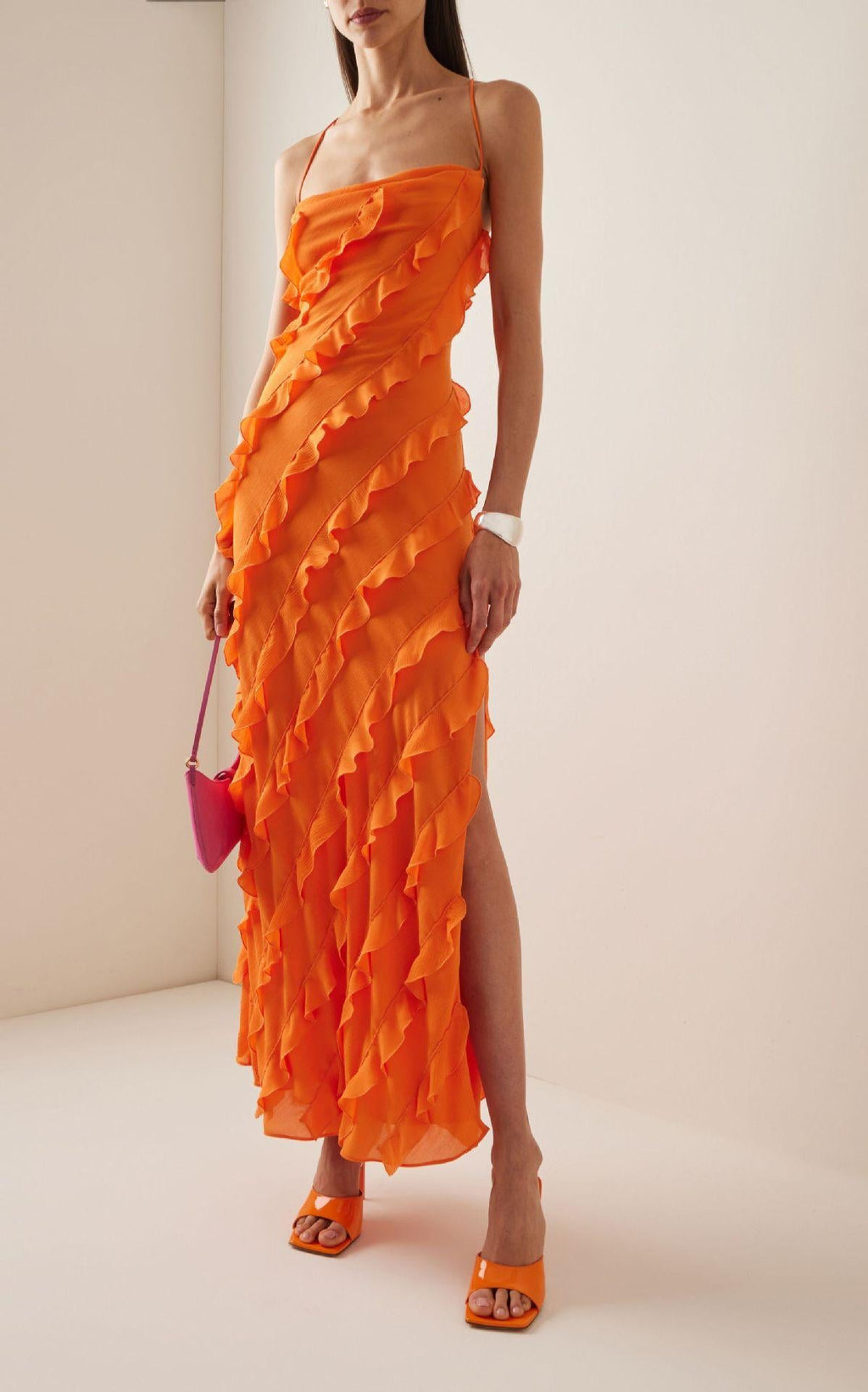 Wood Ear Slit Camisoles Formal Dress Maxi Dresses