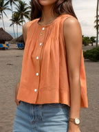 Ruffled Sleeveless Vest