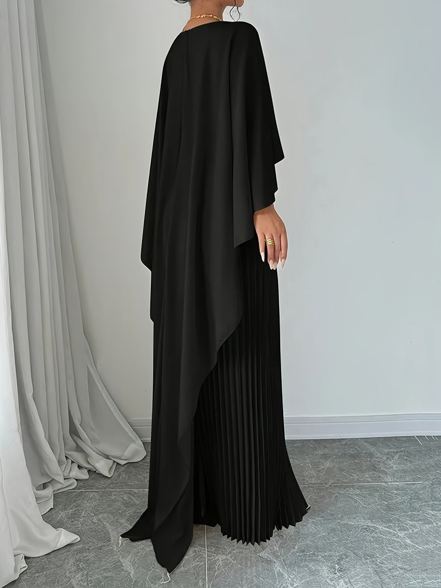 Cloak Batwing Sleeves Crimp Temperament Grace Maxi Dresses