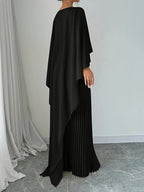 Cloak Batwing Sleeves Crimp Temperament Grace Maxi Dresses