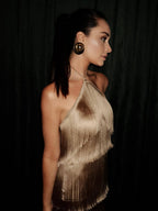 Halter-neck Tassel Short Dress