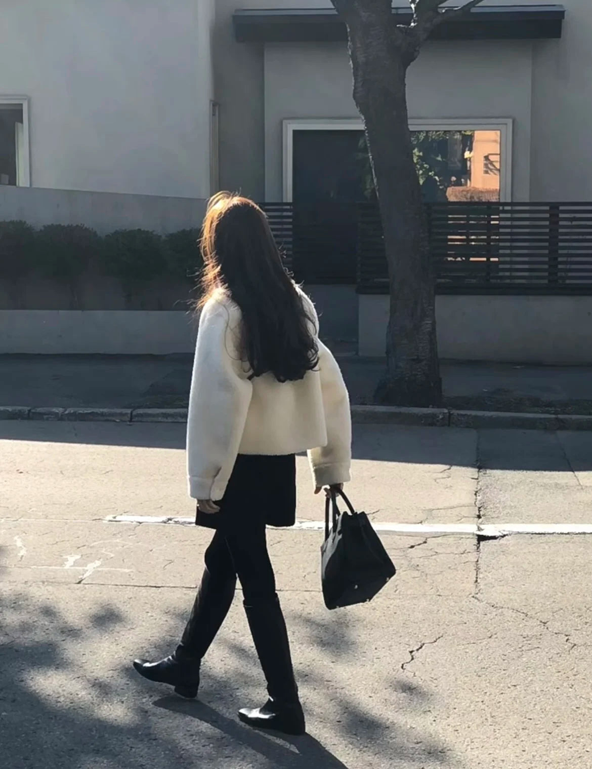 | Long Sleeve White Winter Coat