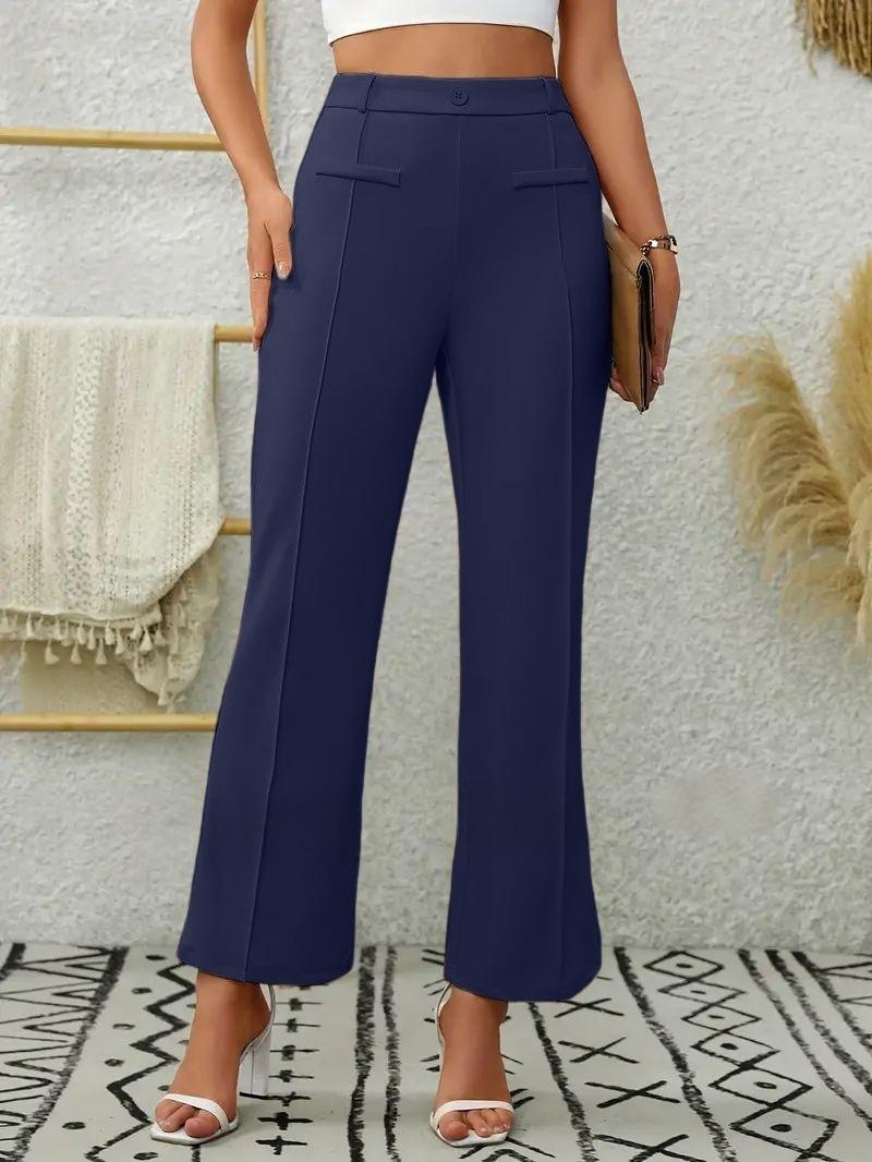 Slim-fit, Loose-fitting, Slightly Flared, High-waisted Straight-leg Trousers